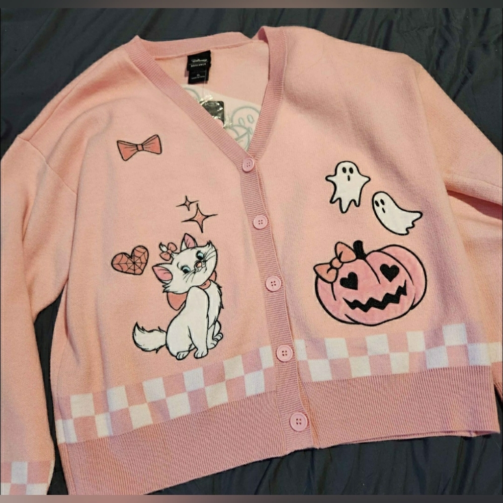 Aristocats Marie Pink Halloween Cardigan